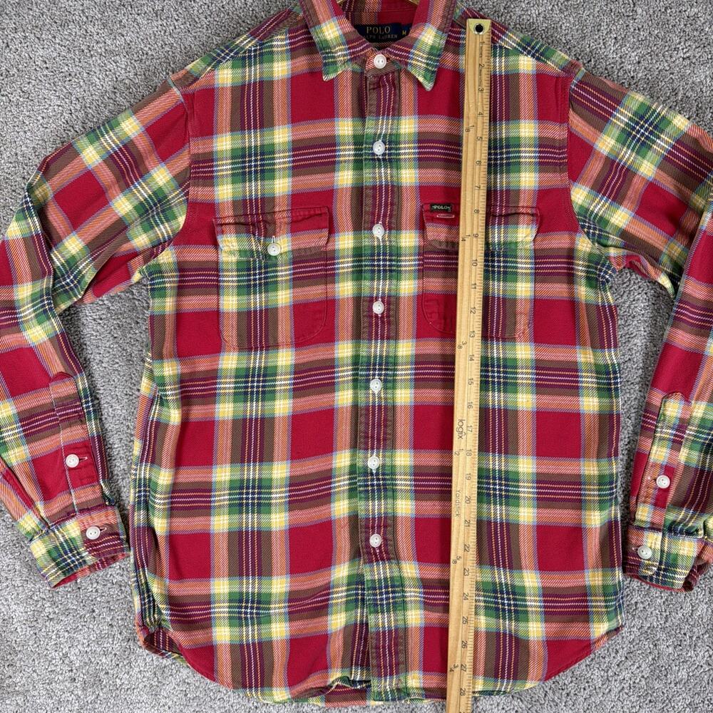 Polo Ralph Shirt Mens M Heavy Twill Flannel Mens M Multicolor Cotton Classic Fit - Picture 6 of 10